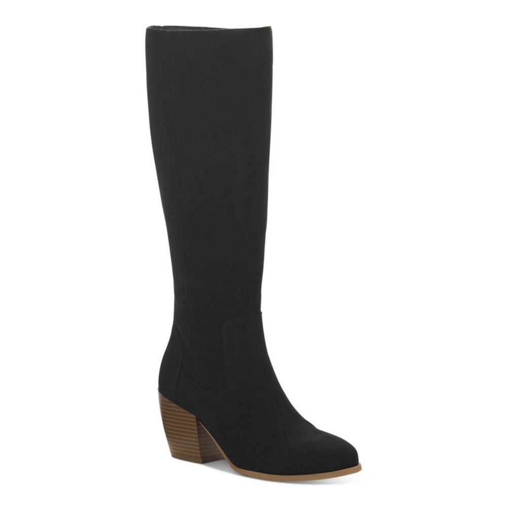 STYLE & COMPANY Womens Black Goring Warrda Round Toe Block Heel Boots 11 M